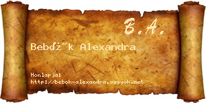Bebők Alexandra névjegykártya