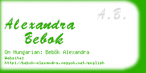 alexandra bebok business card