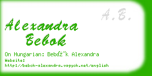 alexandra bebok business card